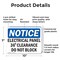 Signmission Electrical Panel 36 Clearance Do Not Block, 10 in W x Rectangle, Plastic OS-2PACK-NS-P-710-L-11664 - alternate 7